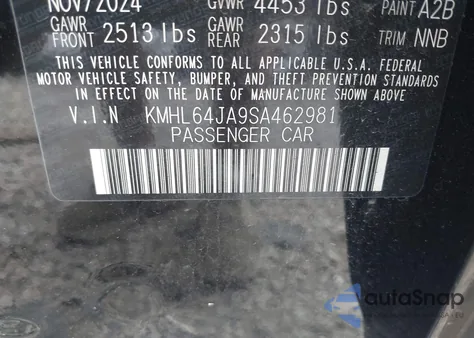 2025 Hyundai Sonata Sel z USA, uszkodzony, nr VIN KMHL64JA9SA462981